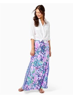 Lily Pulitzer Adea Maxi Skirt Lilac Freesi Mermaid Sz S